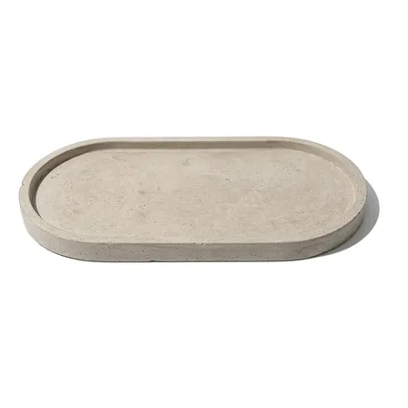 Bandeja Oval Premium Para Decoração 18cm Cimento Artesanal Cimento