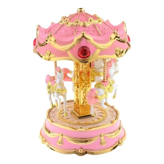 ... Carrusel Horse Music Box Round Caja De For Niñas Niños