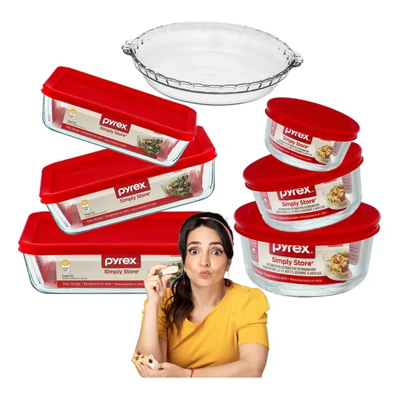 Juego Set Fuentes Pyrex Horno X6 + 1 Pieza Regalo