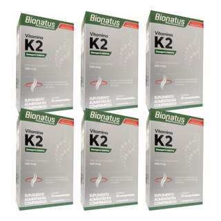Kit Vitamina K2 Bionatus Com 6 Caixas De 30 Comprimidos Cada Kit Vitamina K2 Bionatus Com 6 Caixas De 30 Comprimidos Cada