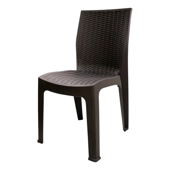 Silla Terraza Ratan Corsa Calidad Color Marrón Oscuro