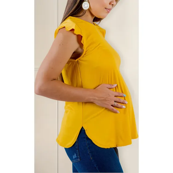 Blusa Materna Suave Maternidad Moda Juvenil Embarazada Linda