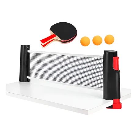 Set Red Retráctil + Par De Paletas De Ping Pong + 3 Pelotas