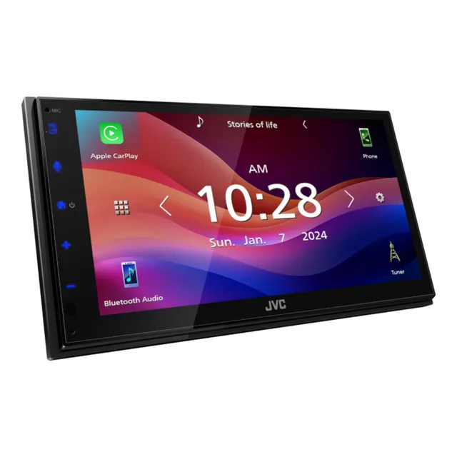 Estéreo Pantalla Jvc Car Play Wi-fi Kw-m690bw 1 Din Negro