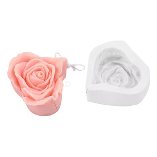 Molde Silicon Vela Corazon Rosa Flor Jabón Chocolate Regalo Molde Silicon Vela Corazon Rosa Flor Jabón Chocolate Regalo