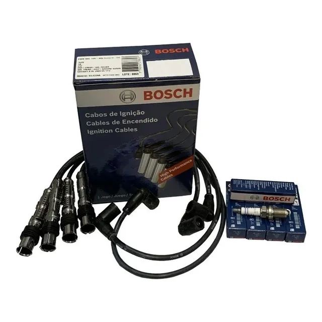 Kit Bujas 1 Electrodo Y Cables Bosch P/ Vw Gol Trend 1.6 8v