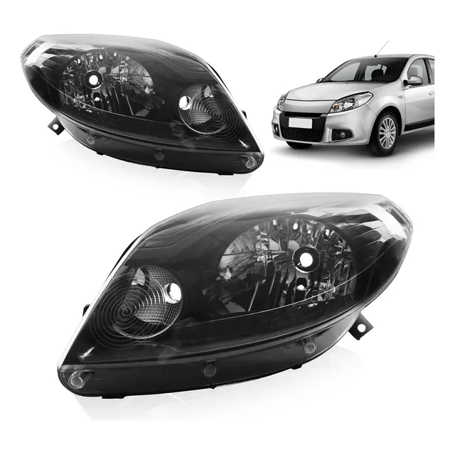 Farol Sandero 2012 2013 2014 Máscara Cinza
