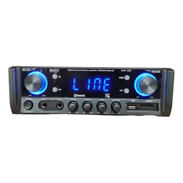 Amplificador 1200w Bluetooth Usb Mp3 Radio Microfono Karaoke