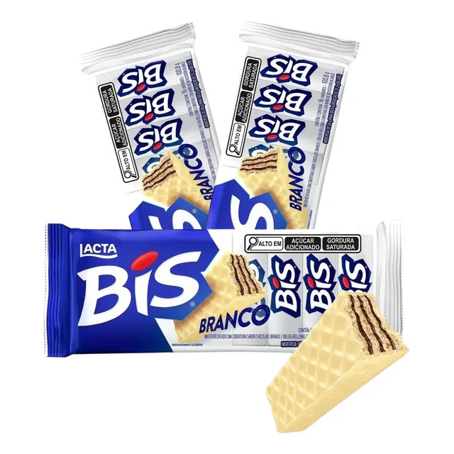 Bis Chocolate Branco Lacta Kit 3 Caixas Com 16 Unidades