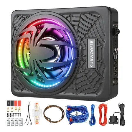 Alto Falante Rgb Subwoofer Amplificado Reforço Graves 1200w Preto