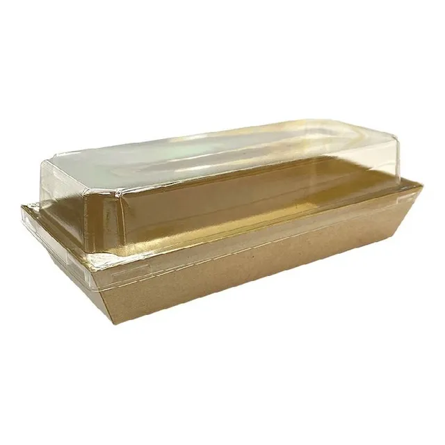 Envase De Carton Kraft Antigrasa Para Comida Con Tapa 12 Und