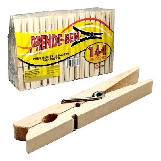 Predendor Roupa Madeira Grande Pregador Grampo Roupa 144un