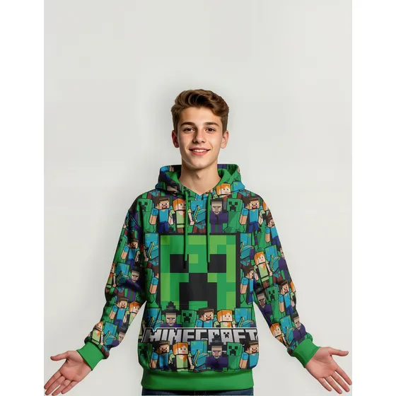 Sudadera Creeper Minecraft 08 Pelicula Adulto Unisex