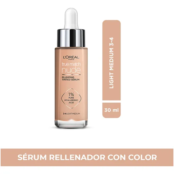 Base de maquillaje en sérum L'Oréal Paris True Match Nude True Match Tinted Serum tono light-medium 3-4 - 30mL 30g