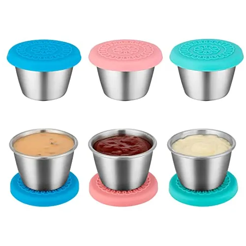 Contenedores Pequeños Con Tapas, 3pcs 2.7oz + 3pcs Vn38t