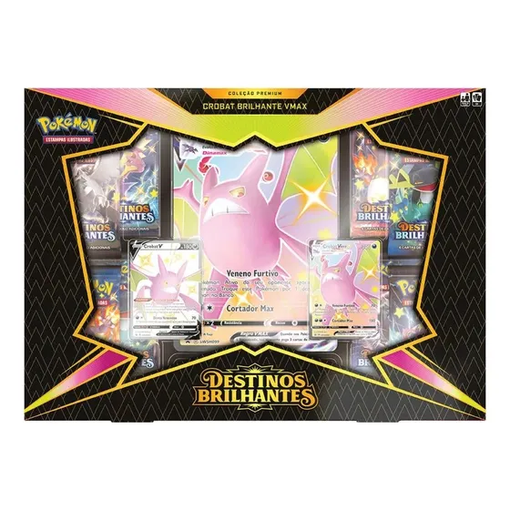 Box Pokémon Crobat V Max - Destinos Brilhantes - Copag