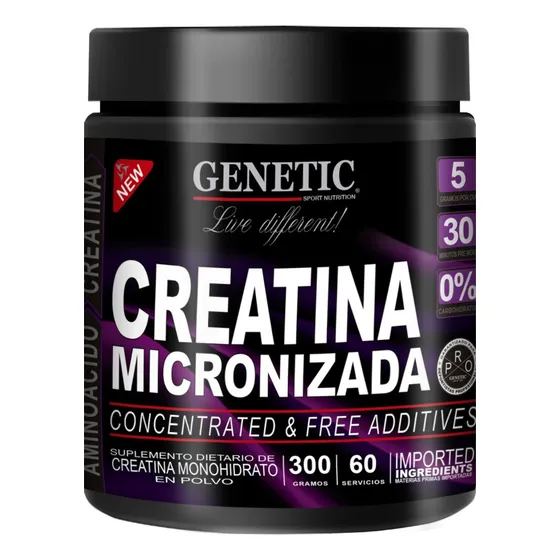 Creatina Micronizada X 300 Gramos - Genetic Sabor Neutro