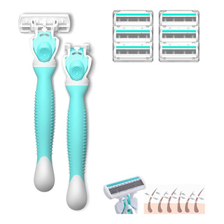 2 Rastrillos Para Mujer Con 8recambios Cuchillas 2 Rastrillos Para Mujer Con 8recambios Cuchillas