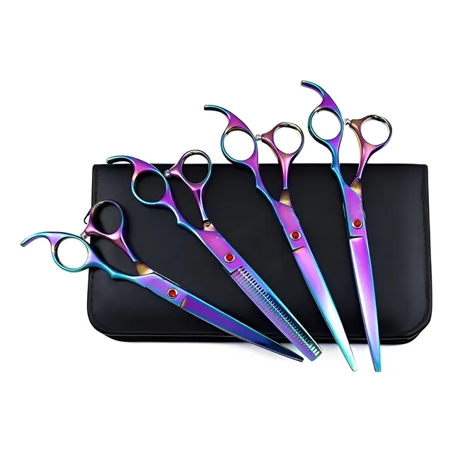 Kit Tijeras Peluquería Canina Profesional X4 Perros Gatos