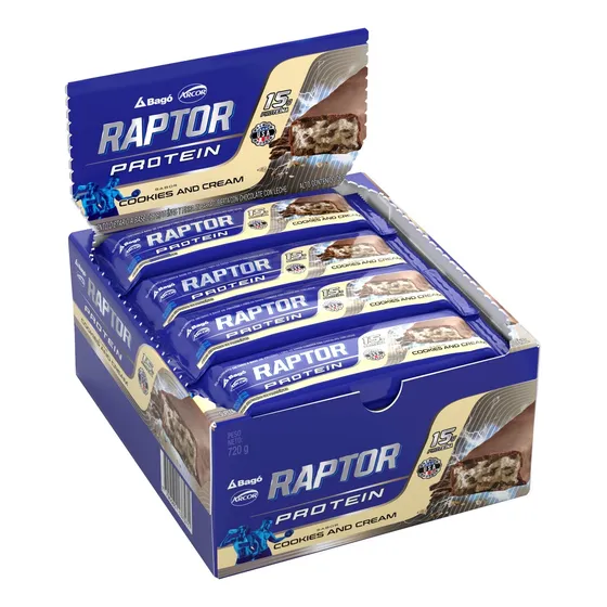 Barra Proteica Raptor - Barritas Cookies And Cream
