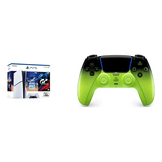 Kit Playstation: Consola Ps5 Slim + Astro Bot Y Gran Turismo 7 + Dualsense Techno Remix Verde