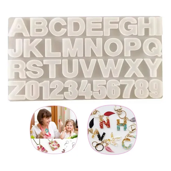 Molde Silicona Letra Grande 4cm Abecedario Joyería Resina