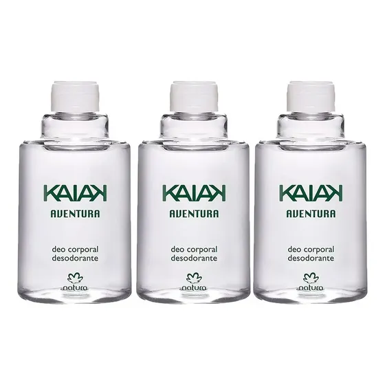Combo Refil Deo Corporal Masculino Kaiak Aventura 100ml C/03