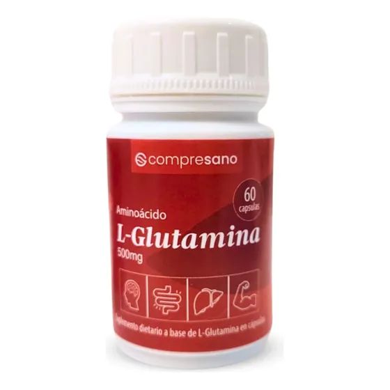 Glutamina Capsulas 500mg X 60 Unidades Aminoacido