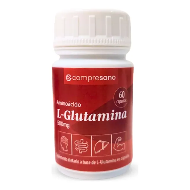 Glutamina Capsulas 500mg X 60 Unidades Aminoacido