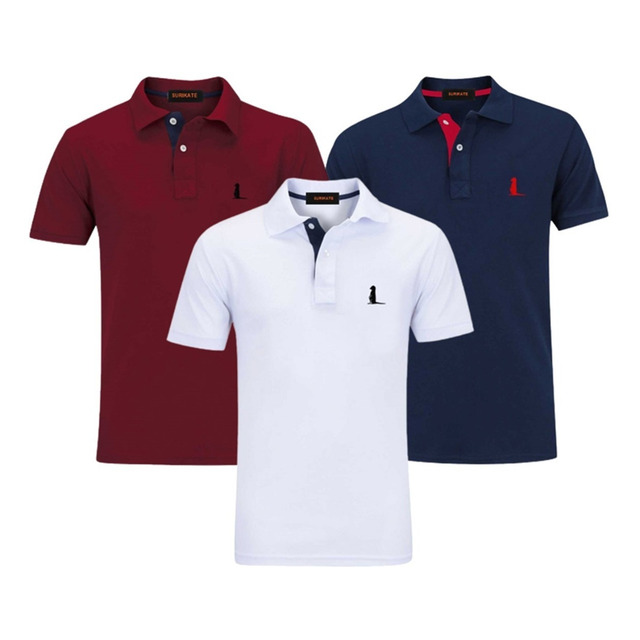 Kit 3 Camisas Gola Polo, Original Camisetas Blusas Qualidade Kit 3 Camisas Gola Polo, Original Camisetas Blusas Qualidade