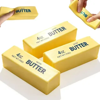 Squishy Butter Antiestresse Formato Manteiga De Apertar Amarelo