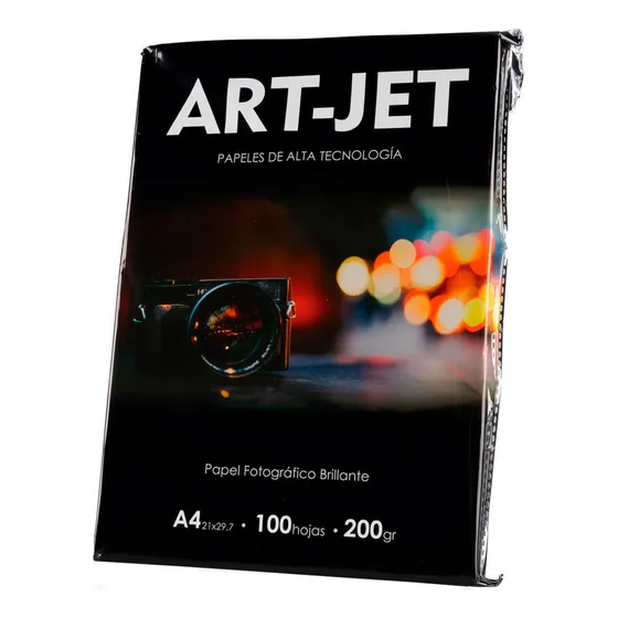 Art-jet Papel Fotográfico A4 200 Gr 100 Hojas De Alto Brillo Color Blanco