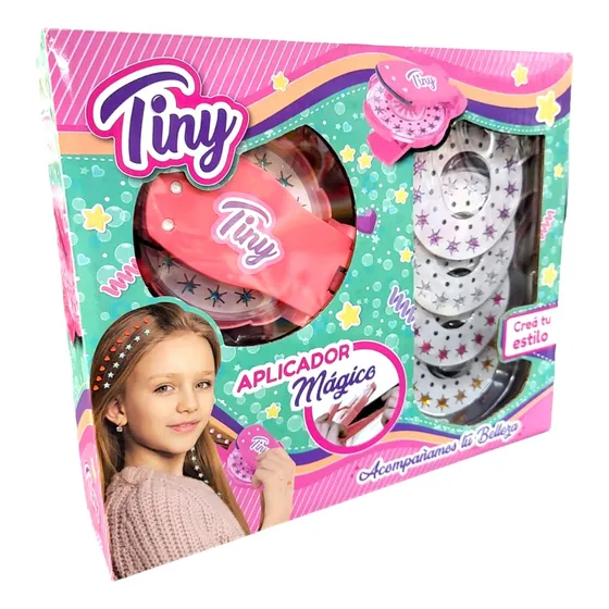 Juguete Set Aplicador Magico Para El Pelo Brillos Joyas Tiny
