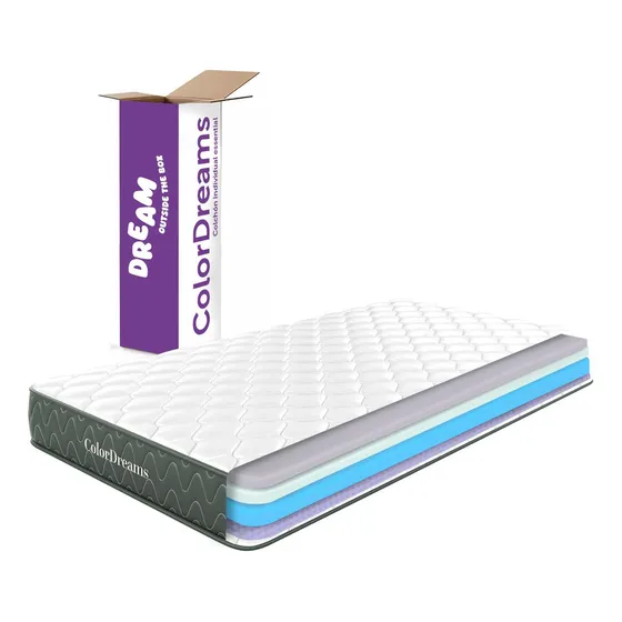 Colchón Individual En Caja Essential Memory Foam 100x190x18 cm Hipoalergénico Espuma de Alta Densidad y Tela Poliéster Firmeza Media Colordreams