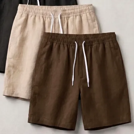 Kit 3 Short Mauricinho Linho Masculino Bermuda Verão Praia