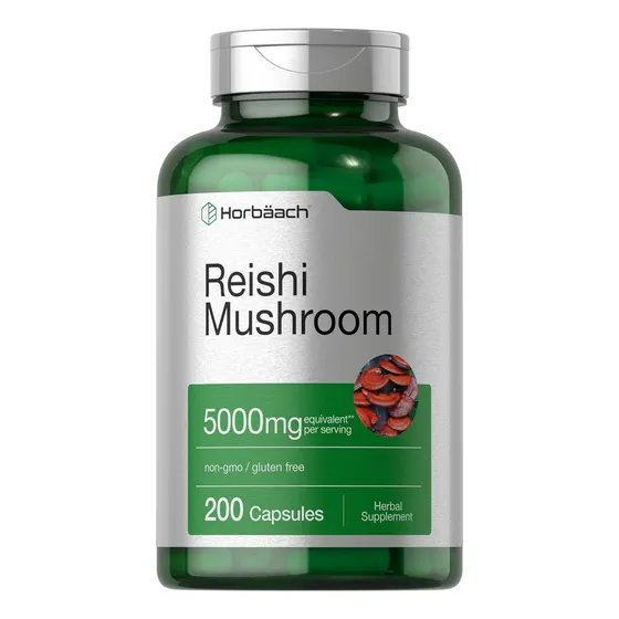 Suplemento Horbaach Hongo Reishi Mushroom 5000mg 200 Caps