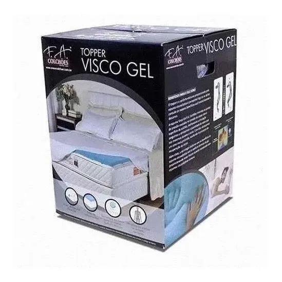 Pillow Top Visco Gel Viscoelastico De Gel Queen Size 158x198