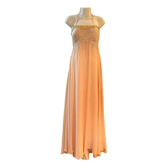 Vestido De Fiesta Largo Falda Amplia Con Cintura Imperio T8