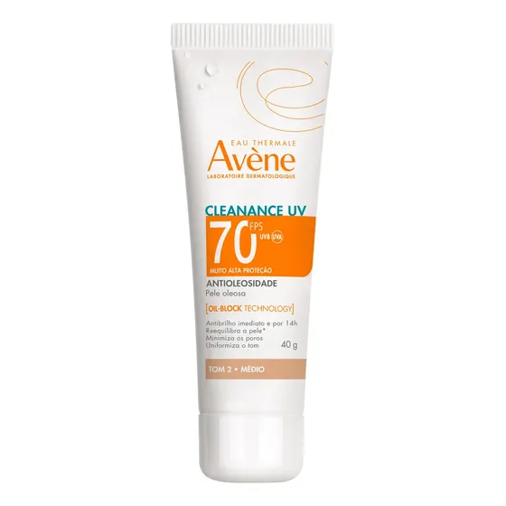 Protetor Solar Facial Antioleosidade Avène Cleanance UV FPS70 Cor Média 40g