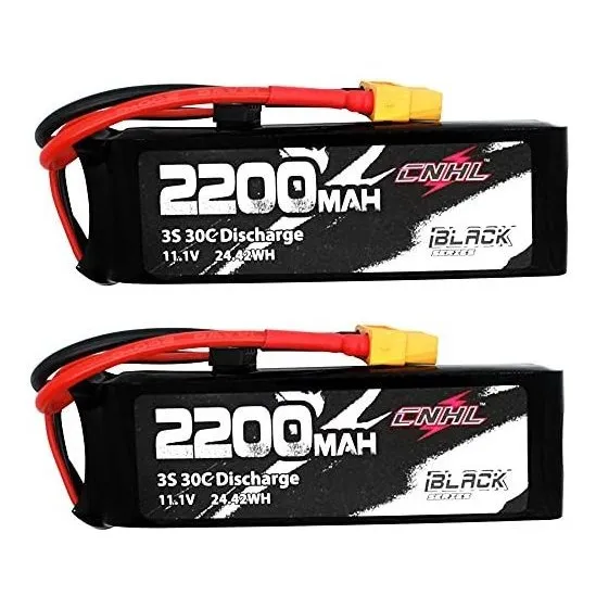 2 Baterias Lipo 11.1v 2200mah 30c 3s Xt60 Plug Cnhl