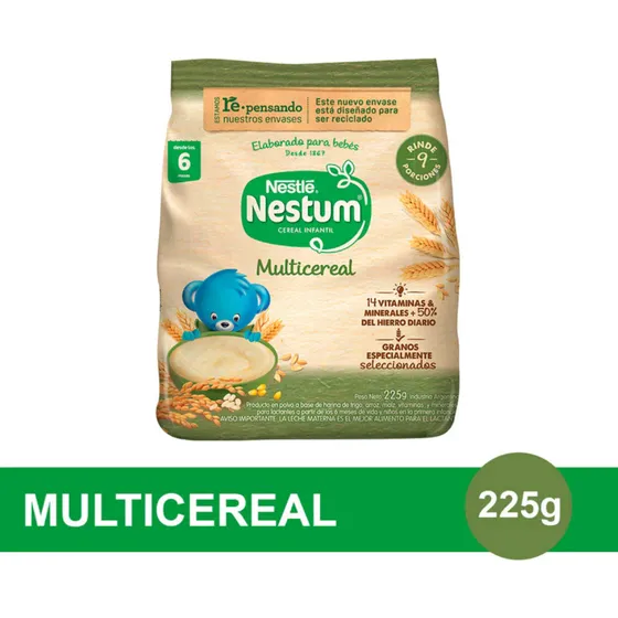 Nestle Nestum Multicereal En Polvo 225g 14vit+minerales+lact