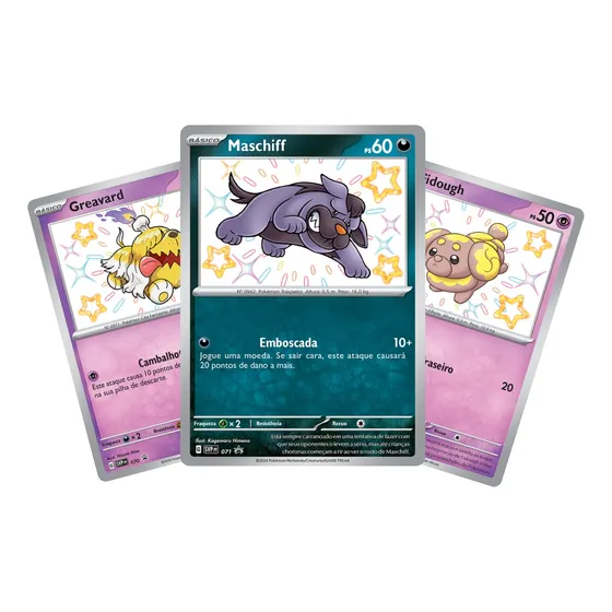 Kit 3 Cartas Maschiff Greavard Fidough Destinos De Paldea