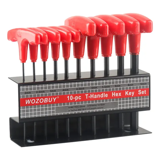 Wozobuy Juego De Llaves Hexagonales Con Mango T 10 Piezas