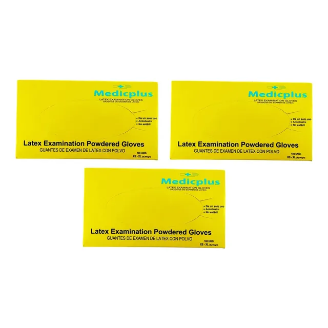 Guantes De Latex Caja X 100 Unidades (pack X 3 Cajas)