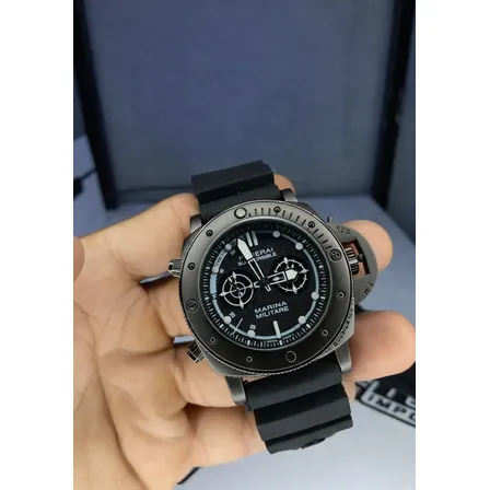 Relogio Analogico Panerai Navy Seals Preto Catraca Giratoria Preto
