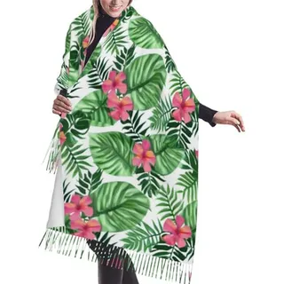 Bufandas Largas De Hojas Tropicales Suaves Para Mujeres En I Bufandas Largas De Hojas Tropicales Suaves Para Mujeres En I