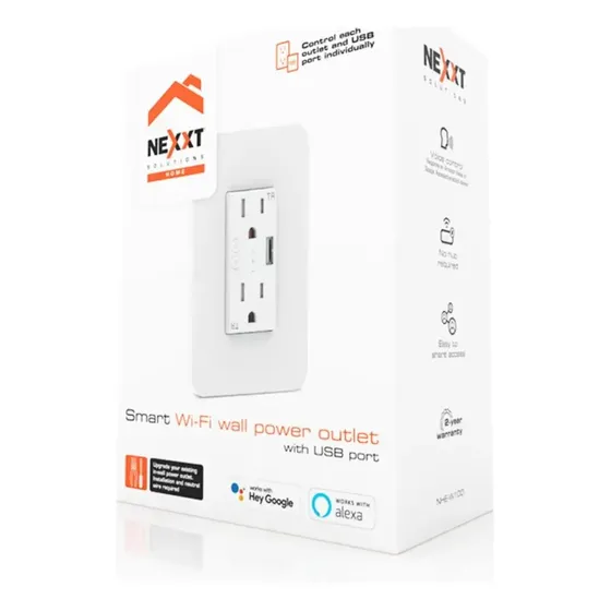 Tomacorriente De Pared Con Usb Smart Wifi Nexxt Nhe-w100 Color Blanco | Cuotas sin interés