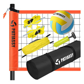 Kit De Red Para Voleibol Patiassy, 15 Piezas, Naranja Kit De Red Para Voleibol Patiassy, 15 Piezas, Naranja