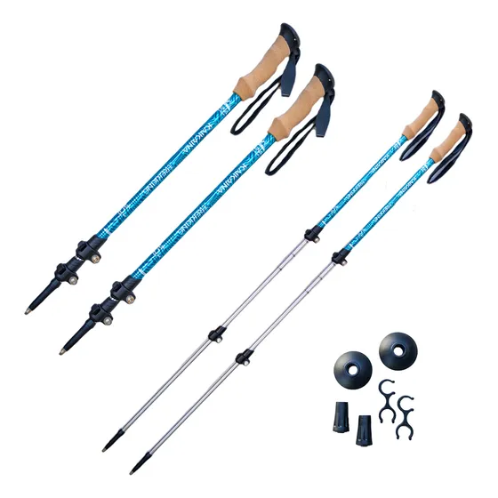 Par Bastones De Trekking Trail Telescópicos Kaikaina 135 Cm