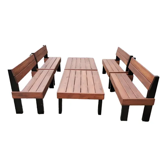 Mesa Ratona 100x60cm + 2 Bancos Con Respaldo